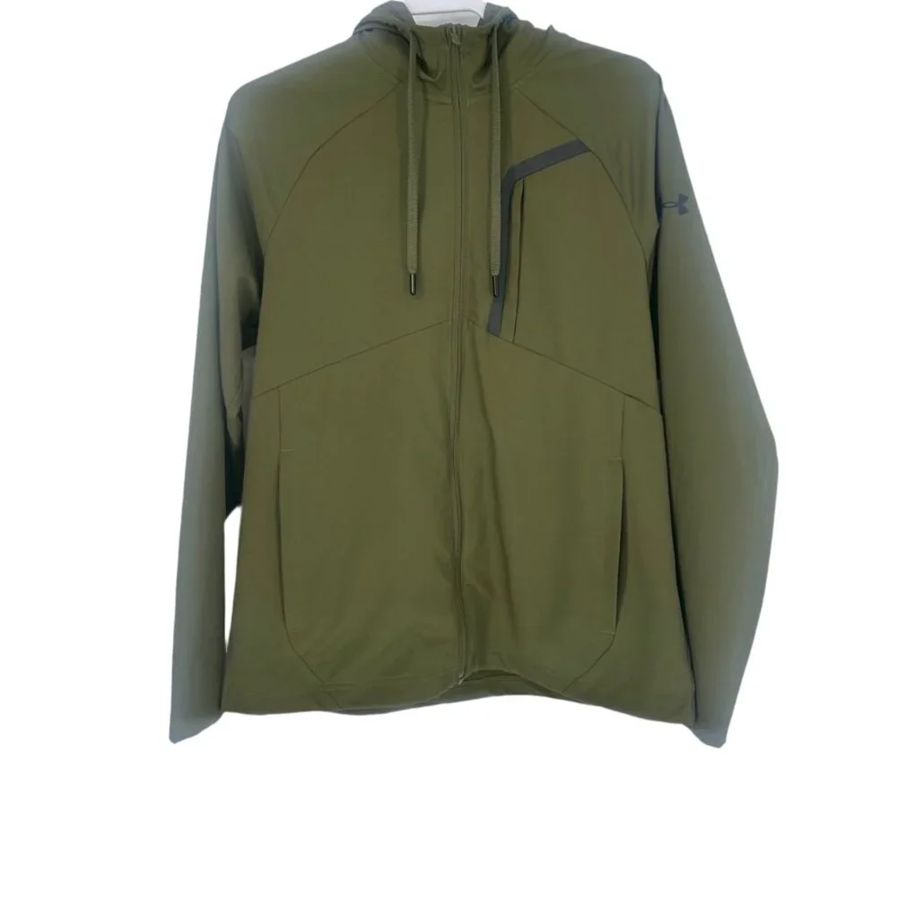 🫒 Under Armour Sportstyle Elite 4-Way Stretch Jacket Olive S 🫒 - Picture 2 of 8